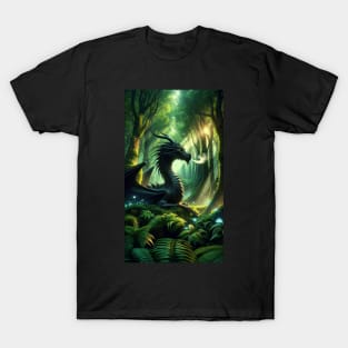 Verdant Vigil: The Sylvan Dragon's Repose T-Shirt